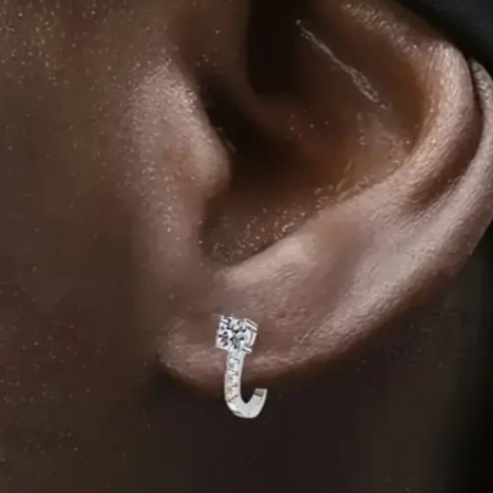 S925 Sterling Silver Ring Earrings Synthetic Cubic Zirconia Dainty Size Elegant - Picture 4 of 7